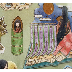 'Die Geschichte vom Bambussammler' MONOGATARI Papier Aufkleber