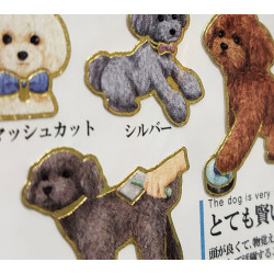 'Toy poodles' Otonano-Zukan Paper stickers