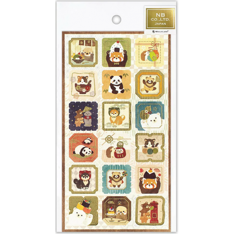 « Animaux et tradition japonaise » autocollant de style japonais
