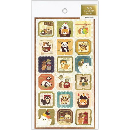 « Animaux et tradition japonaise » autocollant de style japonais