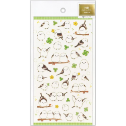 « Mésange à longue queue et trèfle » autocollant de style...