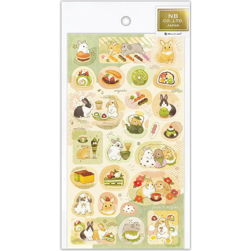 'Kaninchen und japanische Süßigkeiten' japanischer Stil Aufkleber