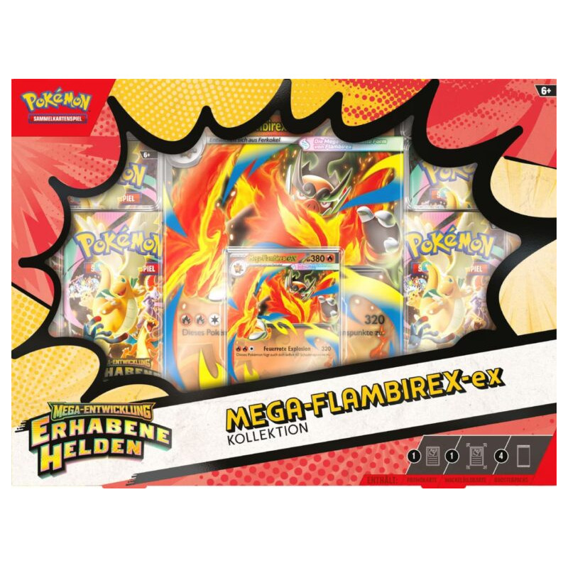 [from 24.4.][sold-out online][German edition] Erhabene Helden Mega-Flambirex-ex Kollektion - Pokémon Cards