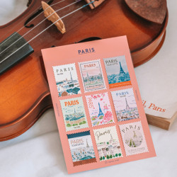 « Paris vol.2 » Autocollants décoratifs en forme de timbres-poste - par Pansydaisy