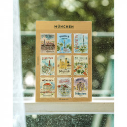 « München » Autocollants décoratifs en forme de timbres-poste - par Pansydaisy