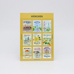 « München » Autocollants décoratifs en forme de timbres-poste - par Pansydaisy