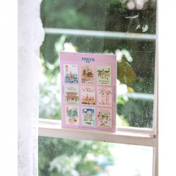 'Tokyo' postage stamp shaped deco stickers - by Pansydaisy