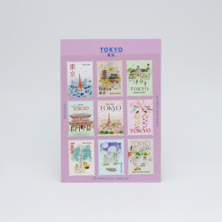 « Tokyo » Autocollants décoratifs en forme de timbres-poste - par Pansydaisy