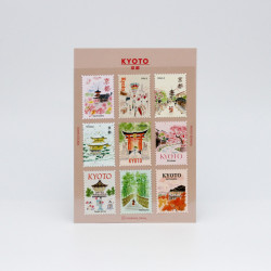 « Kyoto » Autocollants décoratifs en forme de timbres-poste - par Pansydaisy