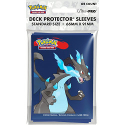 65 Protector Schutzhüllen, mit Mega Glurak X, für das Pokemon-Sammelkartenspiel
