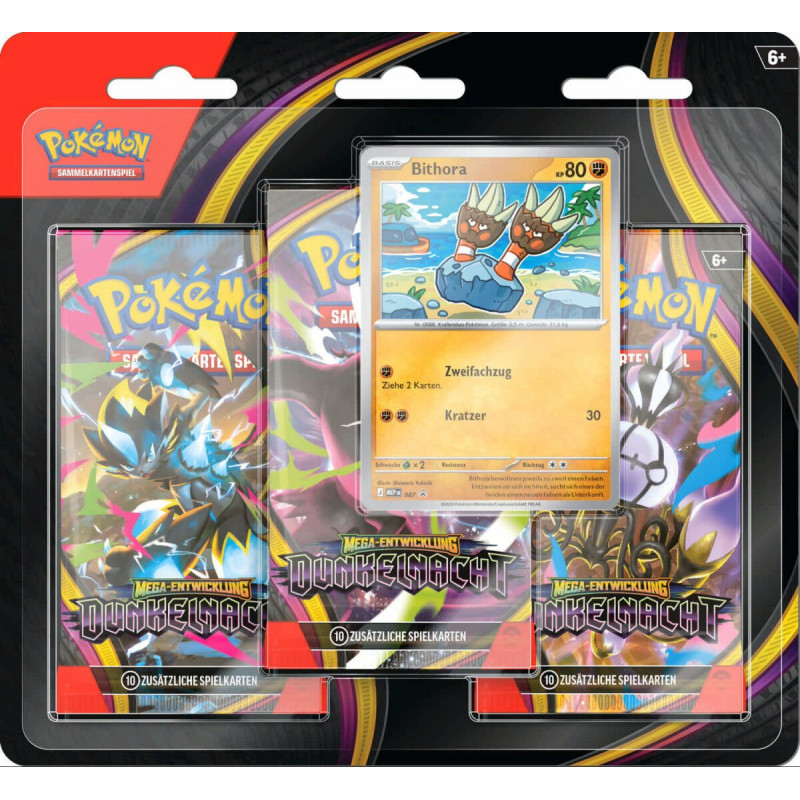 [en allemand] Dunkelnacht blister avec 3 boosters - Cartes Pokémon Mega Entwicklung