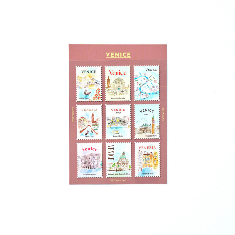 'Venice' Deko-Aufkleber in Briefmarkenform – von Pansydaisy