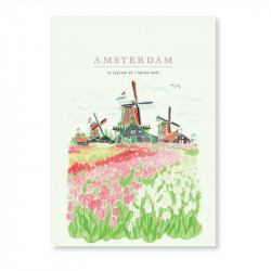 Illustrated A5 Travel Journal "Amsterdam (windmill)"