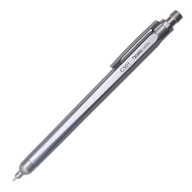 GS01 Needle-Point Ballpen in matte silver GS01-G5 by Ohto (refillable)