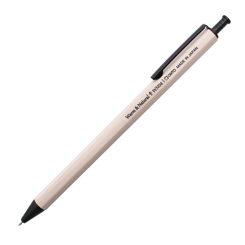 blanc WN04 stylo à bille rétractable en bois par Ohto (rechargeable)
