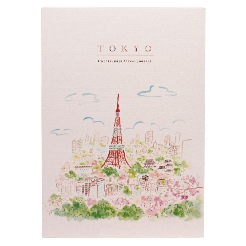 Illustriertes A5 Reisetagebuch „Der Tokio-Turm im Frühling“