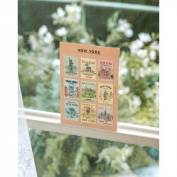 « New York » Autocollants décoratifs en forme de timbres-poste - par Pansydaisy