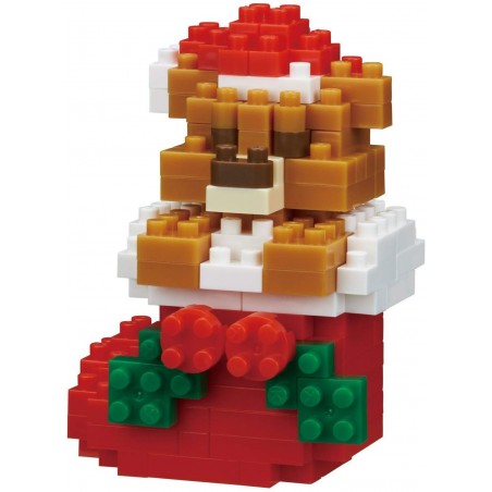Teddy Bear with Christmas Stocking NBC-235 NANOBLOCK the Japanese mini construction block | Holiday series