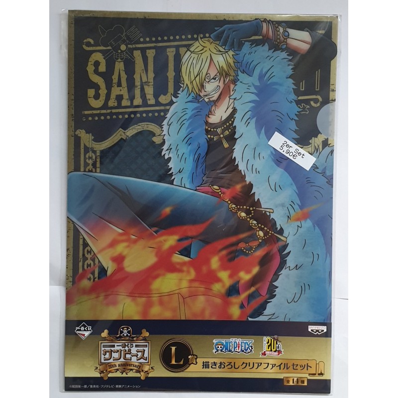 Onepiece Folder Clear File Set Of 2 With Sanji Fire