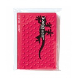 reddish pink Silicon notebook GECKO TOES with suction knobs size A6