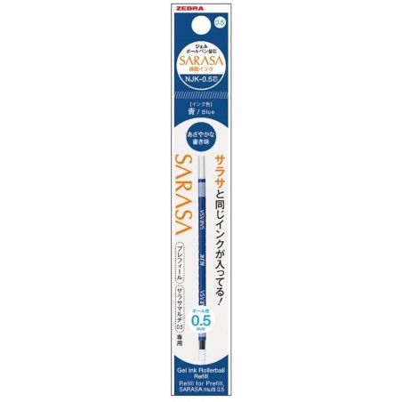 bleu 0,5mm Sarasa NJK-0.5 Recharge B-RNJK5-BL par Zebra