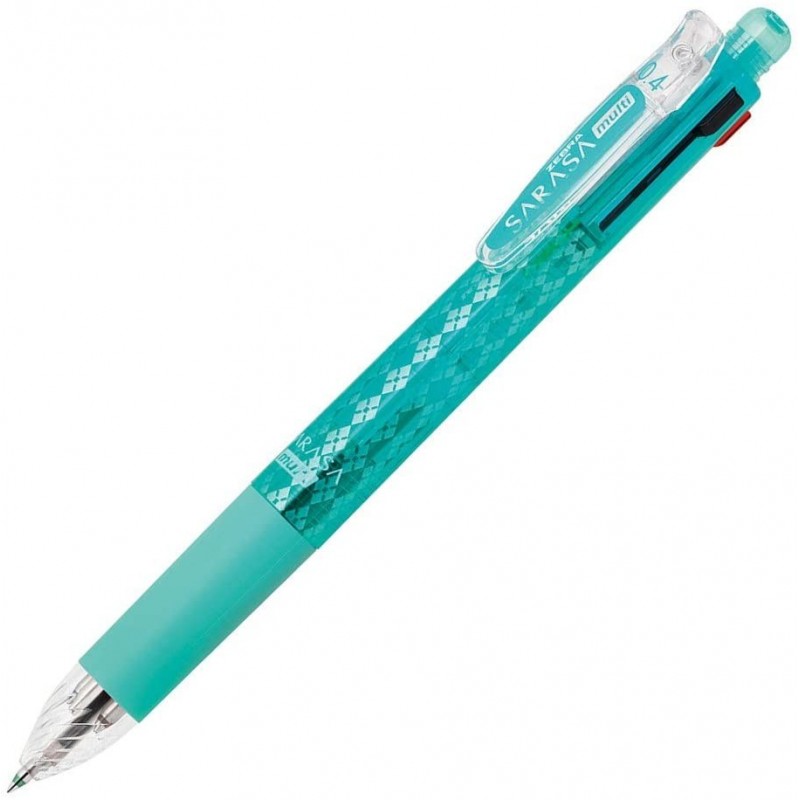 Sarasa Multi starter pack P-J4SAS11-BG (4 colour leads + mechanical pencil, rechargeable) in blue-green by Zebra