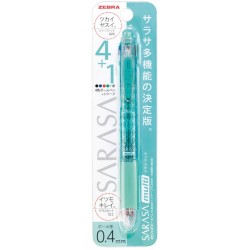 Sarasa Multi starter pack P-J4SAS11-BG (4 colour leads + mechanical pencil, rechargeable) in blue-green by Zebra