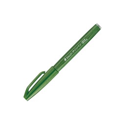 OLIVE-GREEN pentel FUDE TOUCH pen SES15C-D2