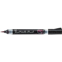 noir+rouge métallique stylo Pentel DUAL METALLIC BRUSH XGFH-DA