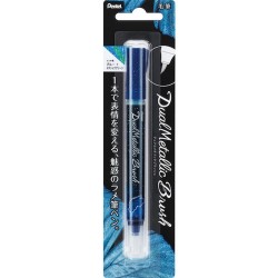 blue+metallic green pentel DUAL METALLIC BRUSH pen XGFH-DV