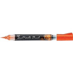 orange+jaune métallique stylo Pentel DUAL METALLIC BRUSH XGFH-DF
