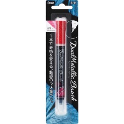 rosa+metallisches rosa pentel DUAL METALLIC BRUSH Stift XGFH-DP