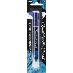 purple+metallic blue pentel DUAL METALLIC BRUSH pen XGFH-DV
