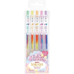 Sarasa Clip Marble Color Set with 5 pens (rechargeable)...