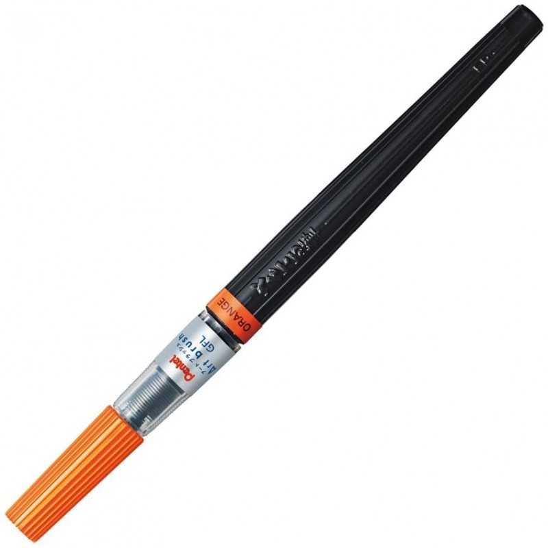 Orange Art Brush Pen, Dye Ink, refillable | XGFL-107 by Pentel