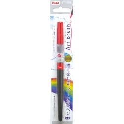 Rot Art Brush Pinselstift, Farbstoff-Tinte, nachfüllbar | XGFL-102 von Pentel