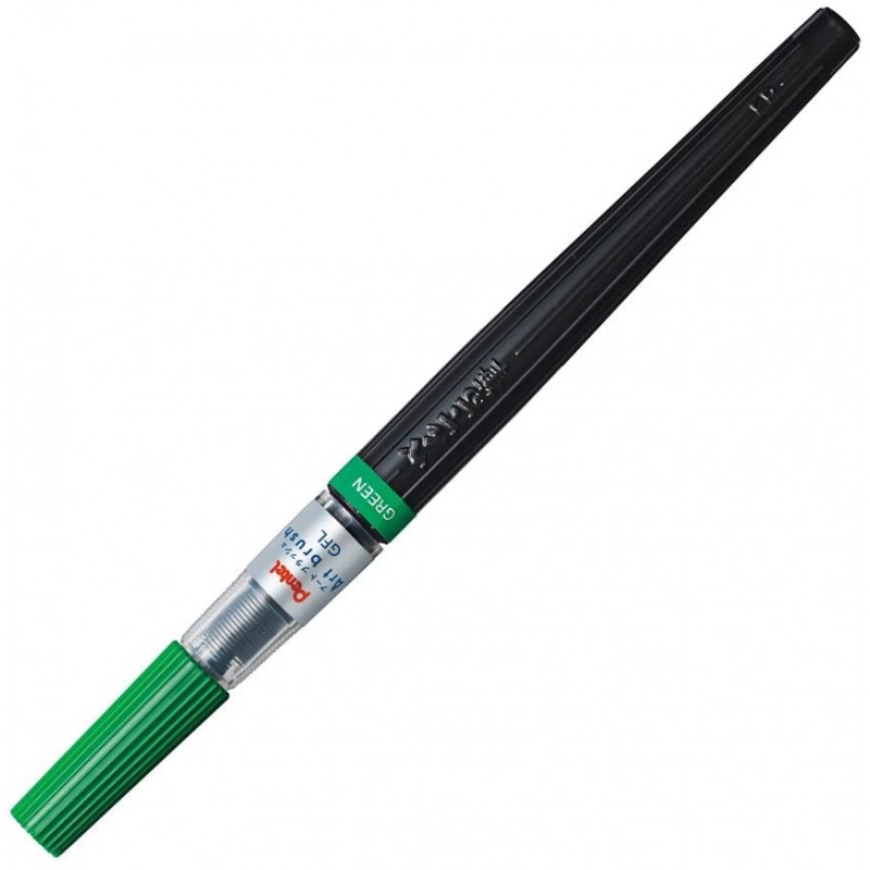 Vert Art Brush stylo pinceau, encre à colorant, rechargeable | XGFL-104 par Pentel