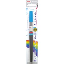 Sky Blue Art Brush Pen, Dye Ink, refillable | XGFL-110 by Pentel