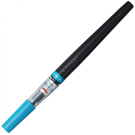 Sky Blue Art Brush Pen, Dye Ink, refillable | XGFL-110 by Pentel