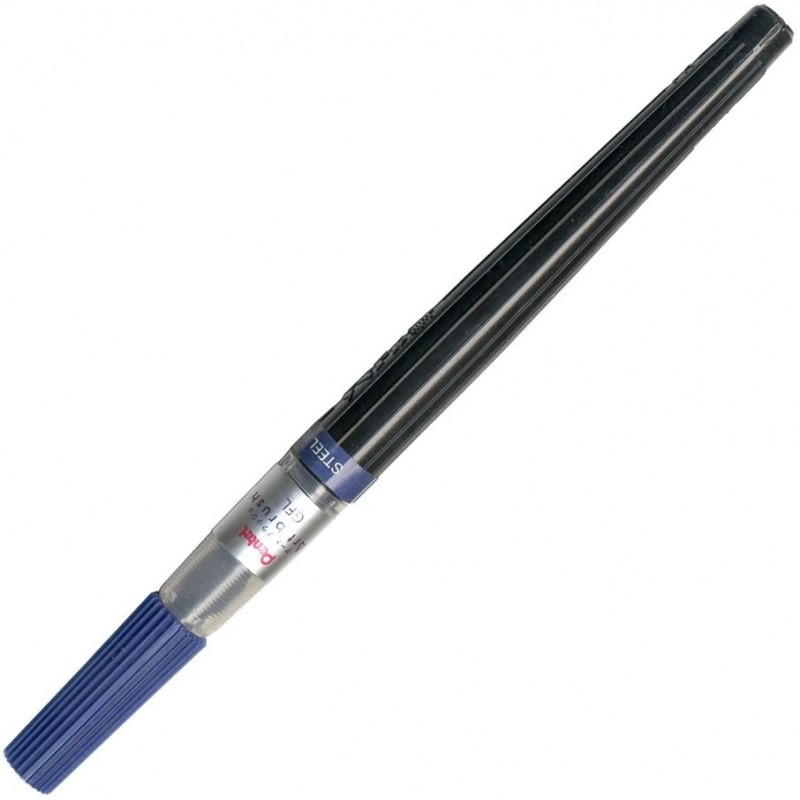 Bleu acier Brush stylo pinceau, encre à colorant, rechargeable | XGFL-117 par Pentel