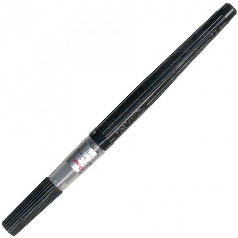 Noir Brush stylo pinceau, encre à colorant, rechargeable | XGFL-101 par Pentel