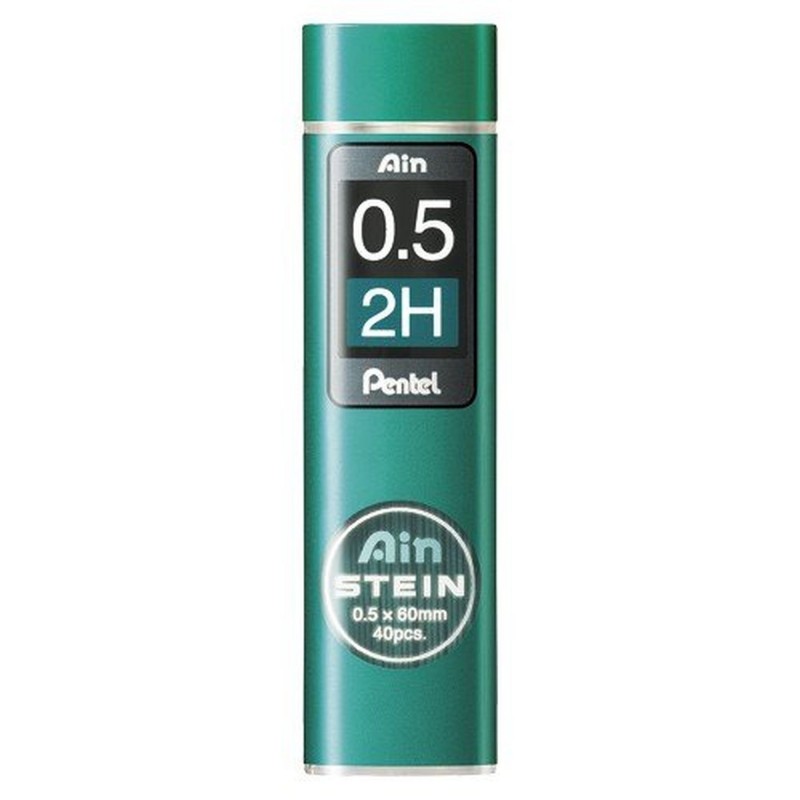 2H ø0.5mm - Set of 40 Leads for Mechanical Pencils - AIN STEIN XC275-2H by Pentel