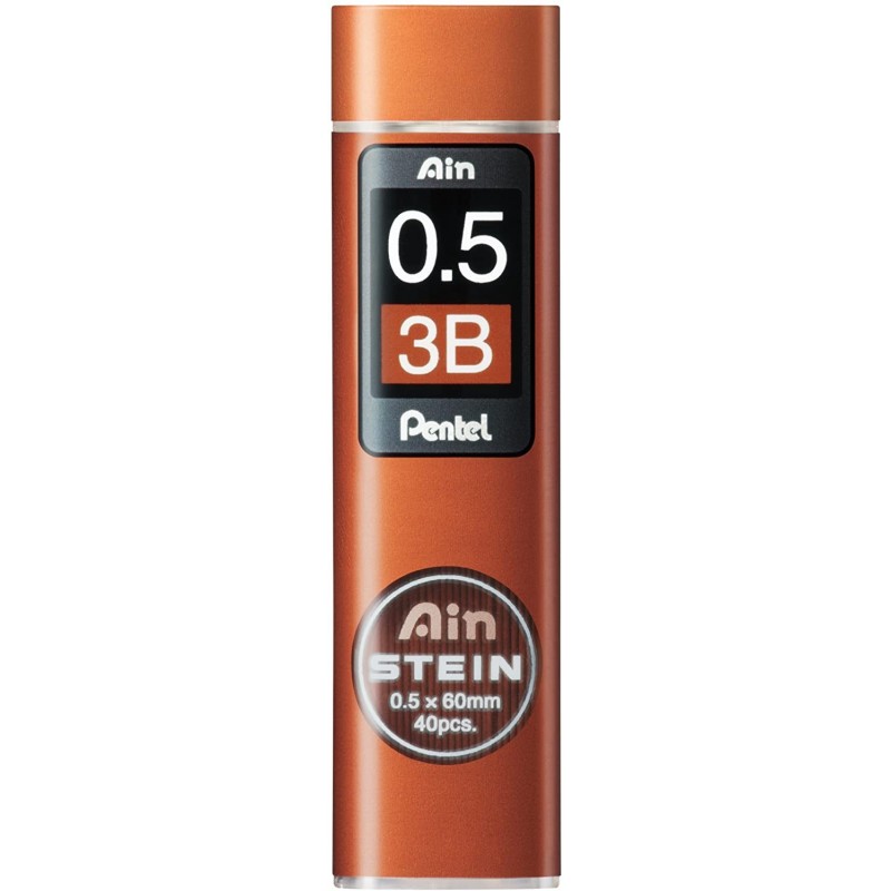 3B ø0.5mm - Set of 40 Leads for Mechanical Pencils - AIN STEIN XC275-3B by Pentel