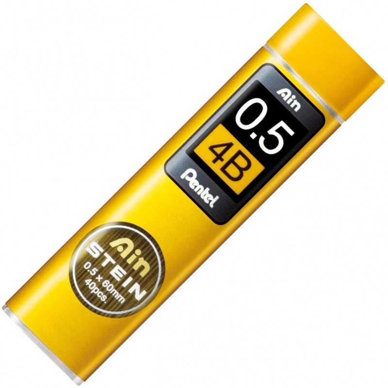 Pentel Ain Stein – Lot 3 × 40 Mines 0,5 Mm 4B, Recharges Haute Qualité Pour Porte-mines