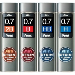 B ø0.7mm - Set of 40 Leads for Mechanical Pencils - AIN STEIN XC277-B by Pentel