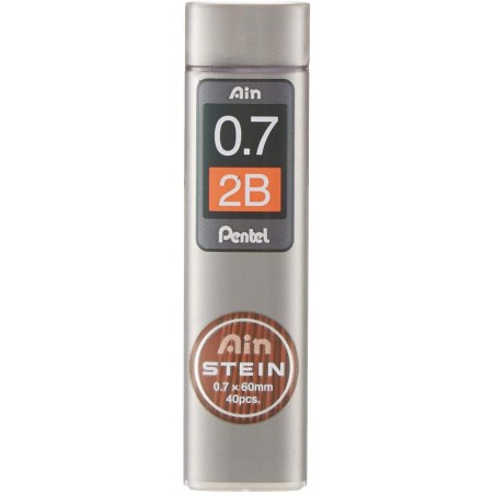 2B ø0.7mm - Set of 40 Leads for Mechanical Pencils - AIN STEIN XC277-2B by Pentel