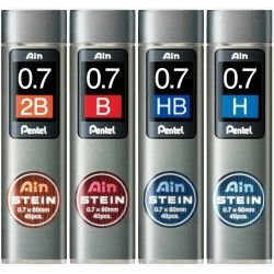 H ø0.7mm - Set of 40 Leads for Mechanical Pencils - AIN STEIN XC277-H by Pentel