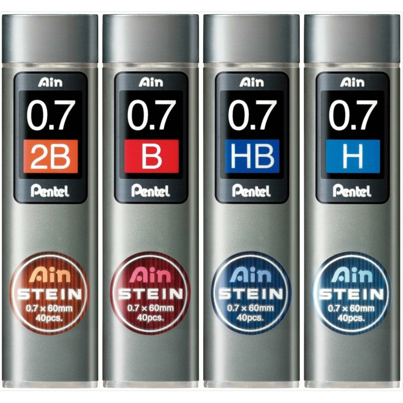 H ø0.7mm - Set of 40 Leads for Mechanical Pencils - AIN STEIN XC277-H by  Pentel