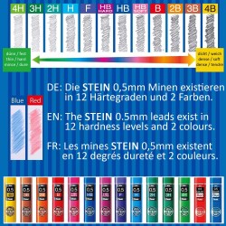 3B ø0.5mm - Set of 40 Leads for Mechanical Pencils - AIN STEIN XC275-3B by Pentel