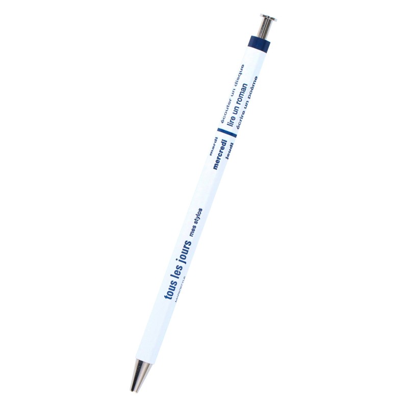 white MARK'S DAYS tous les jours - wooden Ballpen DAY-BP1-WH (refillable)